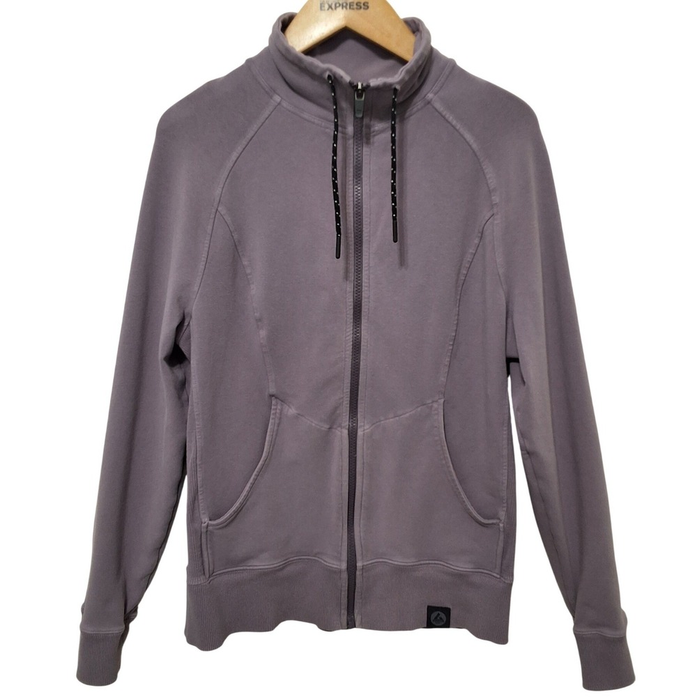 American Giant Womens Full Zip Jacket Dusty Purple Cotton Spandex Size L USA - Picture 1 of 7